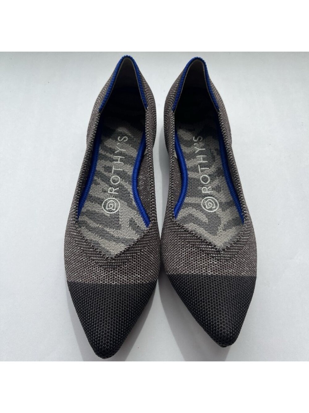 Rothy’s The Point Ballet Flats Size 6 Retired Twilight Metallic Cap Toe Recycled - Picture 1 of 6